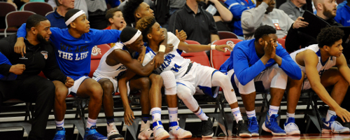 celebrating on the bench