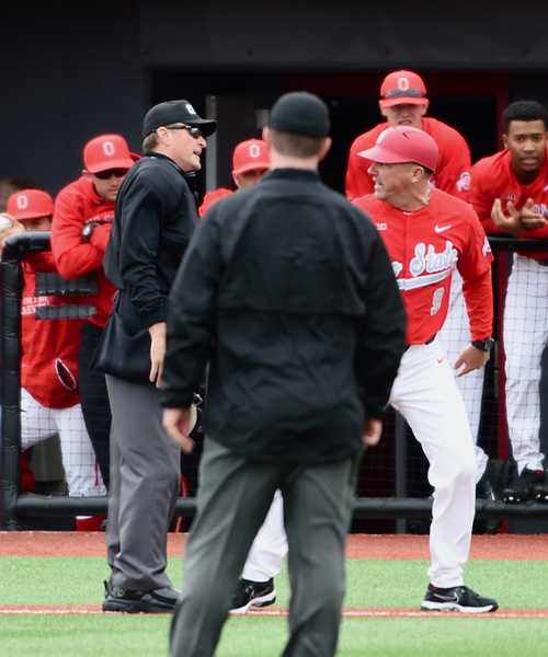 Difference of opinion...Greg Beals and home plate umpire James