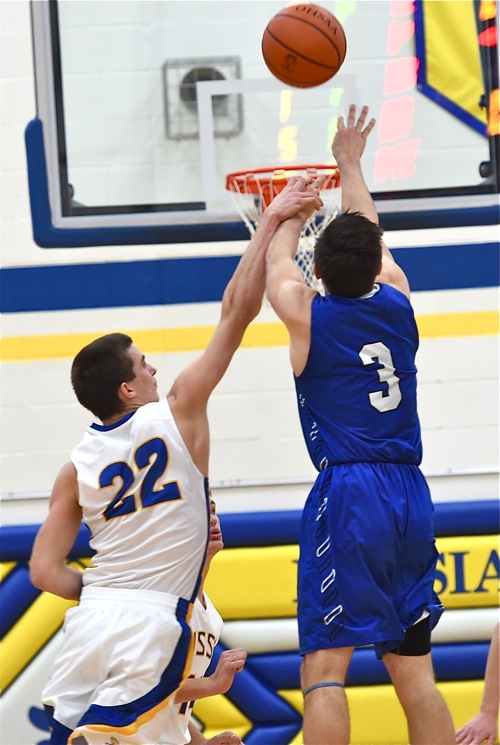 Cole Tebbe fouled Fairlawn's Nate Lessing for added drama on a three-point attempt with less than 15 seconds in the game.