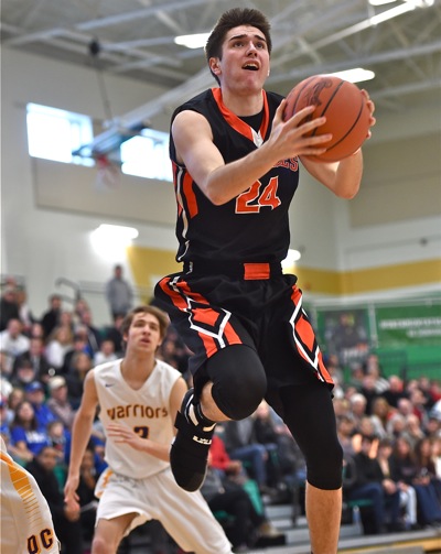 Connor Custenborder led the break in front of Dayton Christian defenders for a transition basket.
