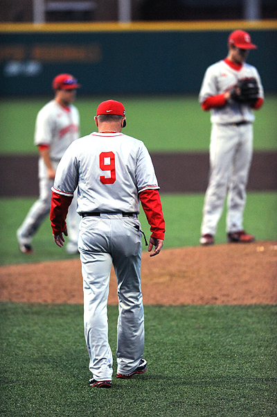 Tough Call...Greg Beals walks to the mound to remove Havird in the ninth.