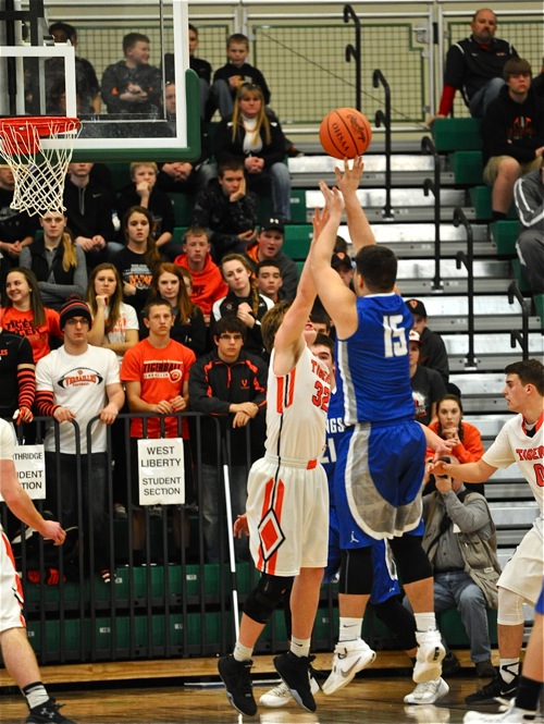 The Shot...East's Braxton Donaldson's three-pointer at the end of the half ended up being a defining moment in the game.