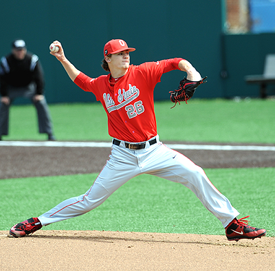 Freshman Ryan Feltner was outstanding, pitching the Buckeyes into the fifth inning with a 2-1 lead.