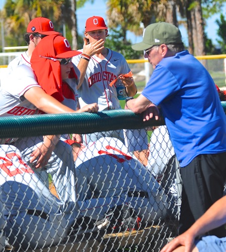 At Vero Beach, Greg interacts with some of the players.