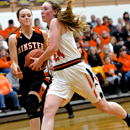 Cassie Meyer takes it in for a score.