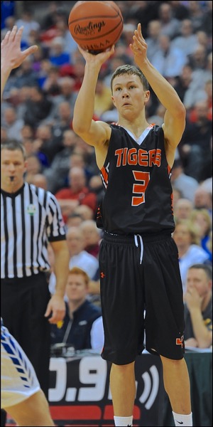 Freshman Evan Platfoot's first half threes were a boost to the Tigers.