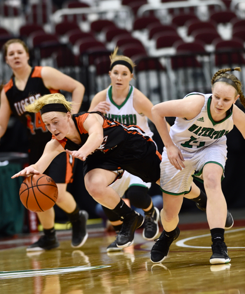 It was physical. Kennadie Reese gets a shove in the back going for a loose ball.