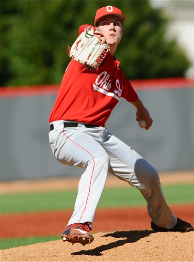 Freshman Mike McDodonough made an impressive debut by throwing strikes and striking our four.