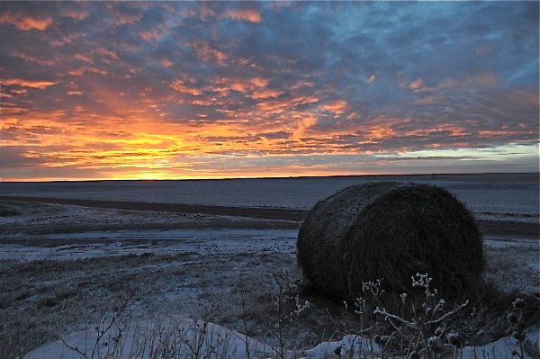 Montana sunset in winter. Looks nice, but -8 degrees below zero last December. And much better quality than a flip phone.