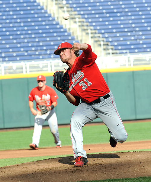 Daulton Mosbarger battled, pitching the Buckeyes into the fifth inning with a 2-2 tie.
