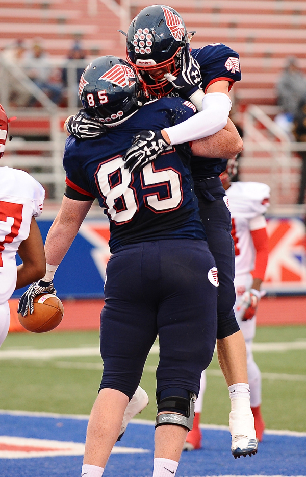 A pair of touchdowns for Derek Hite of 11 and 44 yards is something to celebrate.