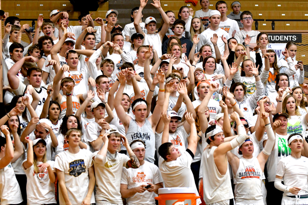 Minster Girls Basketball team "Groupies" cheered them all the way to the end with a win to the Regional Finals.