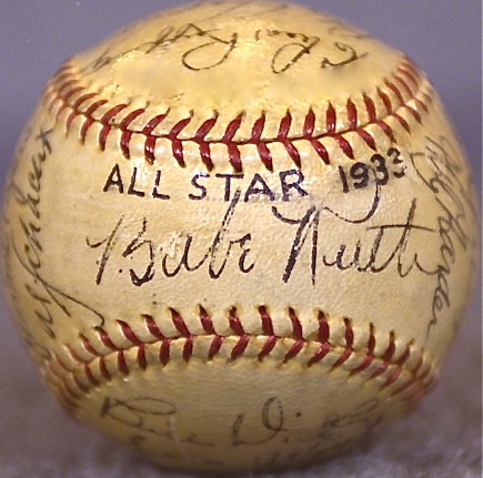 Memento from the very first All-Star game, played in 1933 at Chicago's Comiskey Park.
