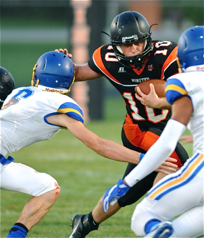Minster's Bryce Schmiesing had the individual standout performance for the weekend...264 yards rushing a two touchdowns against Lehman.