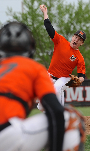 Wildcat Devin Wehrman was starting pitcher against Celina at the Ft Loramie Invitational.
