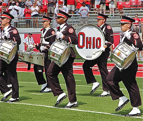 "The traditional snare drum sound you speak of is gone as a result of 'corps' band influence. Today's snare drums are torqued so high they sound like field drums anymore."