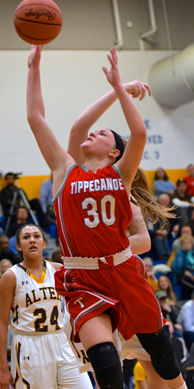 Allison Mader, a junior led the Red Devils with 17 points.