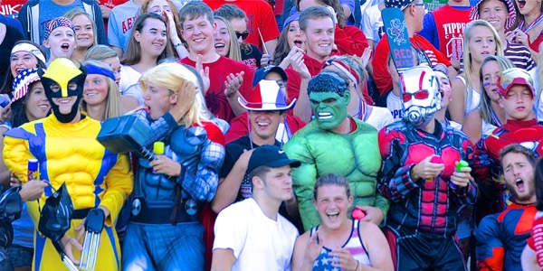 An enthusiastic student cheering section including a group dressed as super heroes had plenty to … wait for it ... Marvel at as Tipp knocked off former league rival Springfield Shawnee in a 35-7 runaway victory.