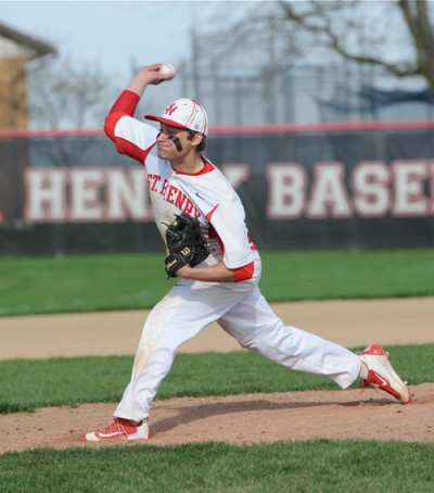 St. Henry's Mitch Stammen has the area's only perfect game this season, against Minster, but the Redskins might be an arm short to compete with the others.