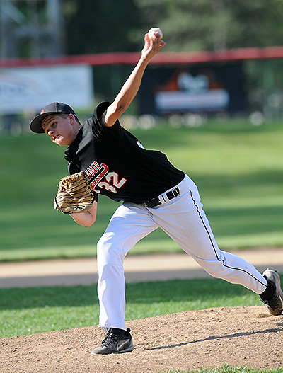 Jared Middendorf threw well in earning the win, but it was his bat that sparked the Redskins with two clutch hits.