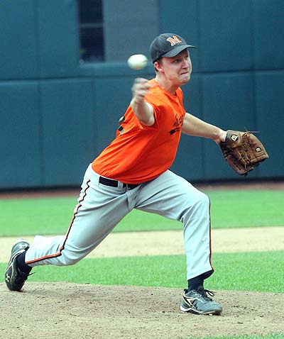 Minster's Doug Huber was unique in the 2012 tournament for his ability to pitch 5 innings in the semis...and come back to close a day later in the final game.