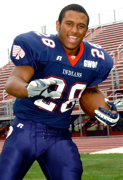 Brandon Saine as he appeared in 2006 as Ohio's "Mr. Football" and a member of the 2006 Div. II state champion Piqua Indians.  Just a few short years prior, Troy's Ryan Brewer won that same award playing for Troy.